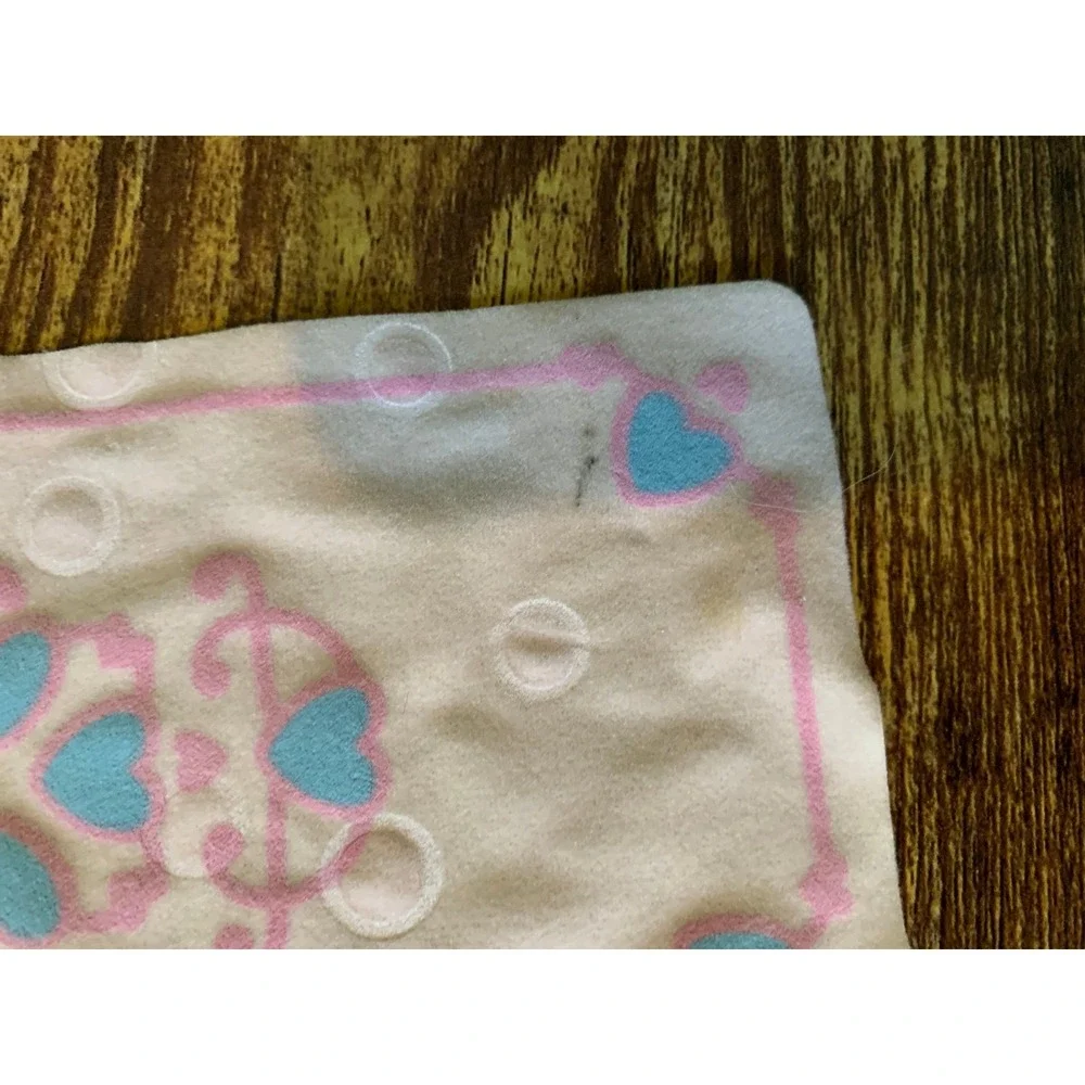 Vintage Playskool Dollhouse Living Room Rug Carpet Pink‎ Blue Hearts